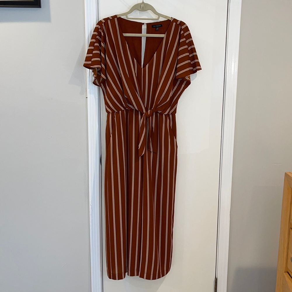 Lily Black Copper Striped Jumpsuit